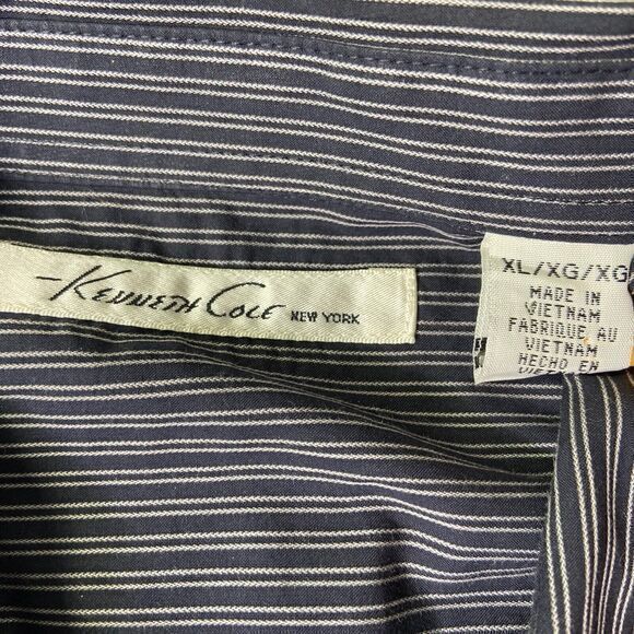 Kenneth Cole New York Men’s Black Striped Button Up Shirt Long Sleeve Size XL - Picture 4 of 11